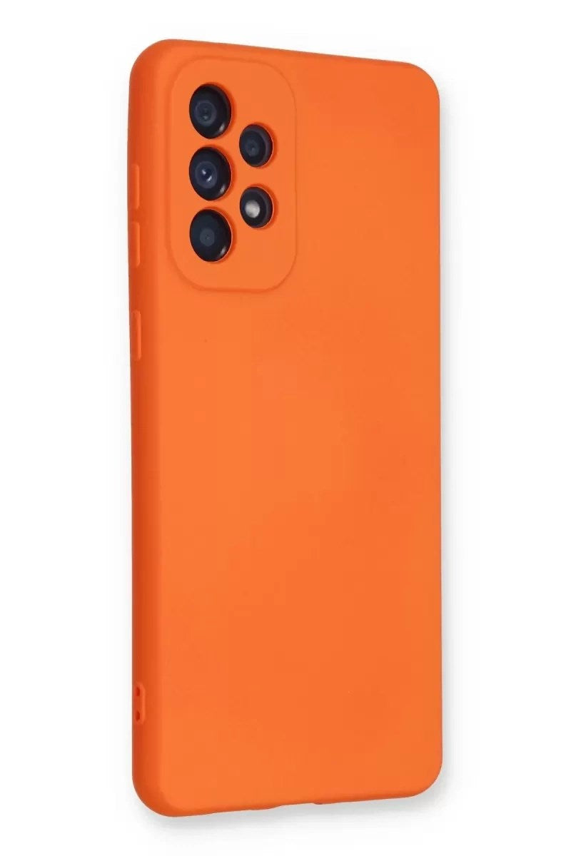 Mey İthalat® Samsung Galaxy A73 5G Kılıf Nano içi Kadife Silikon - Turuncu