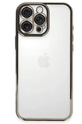 Mey İthalat® iPhone 16 Pro Kılıf Lensli Silikon - Titanyum Gri