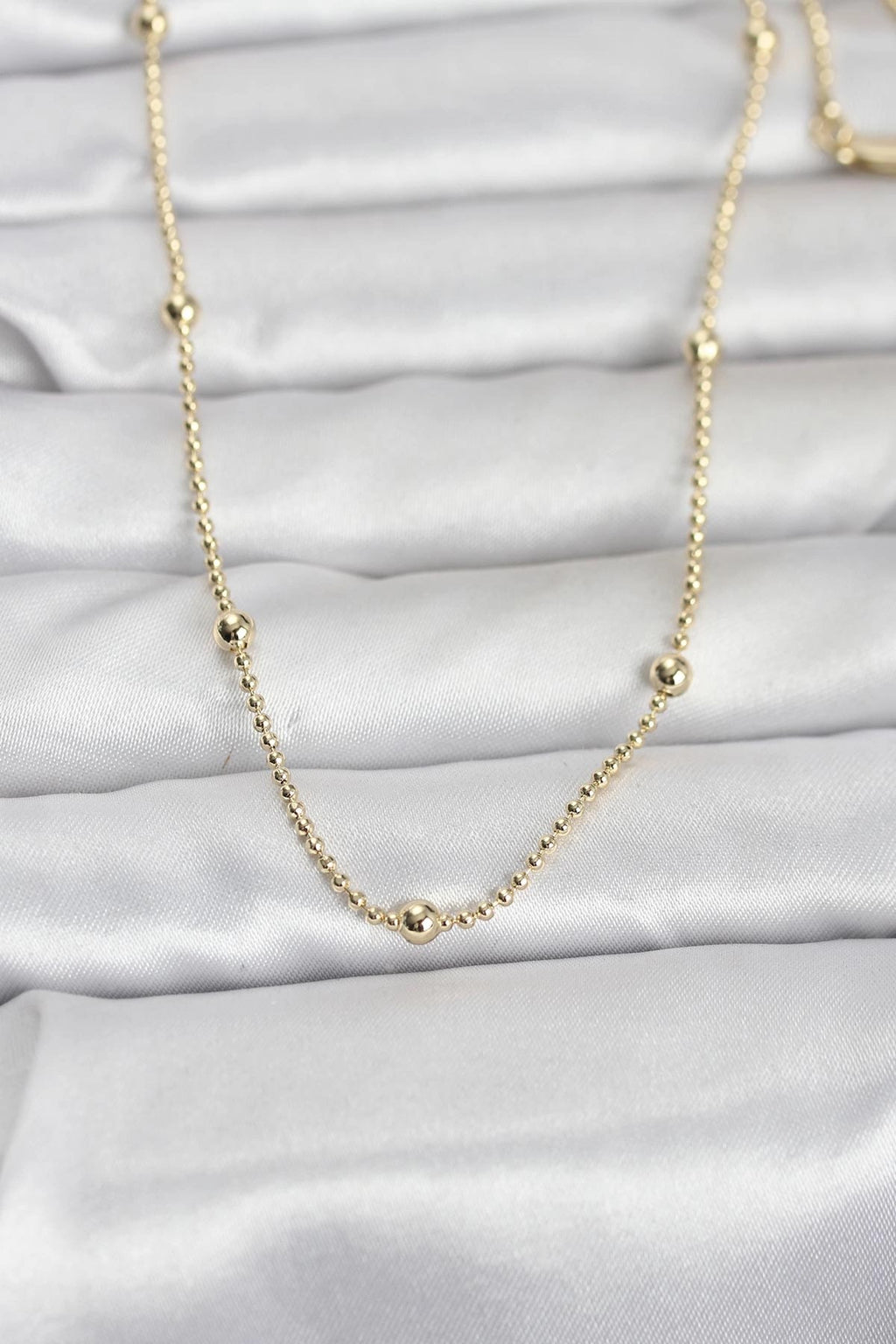 Mey İthalat® CM 14K Gold Renk Top Zincir 60 cm Kadın Kolye