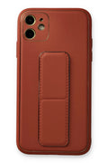 Mey İthalat® iPhone 12 Kılıf Coco Deri Standlı Kapak - Fuşya