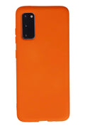 Mey İthalat® Samsung Galaxy S20 Kılıf Nano içi Kadife Silikon - Turuncu