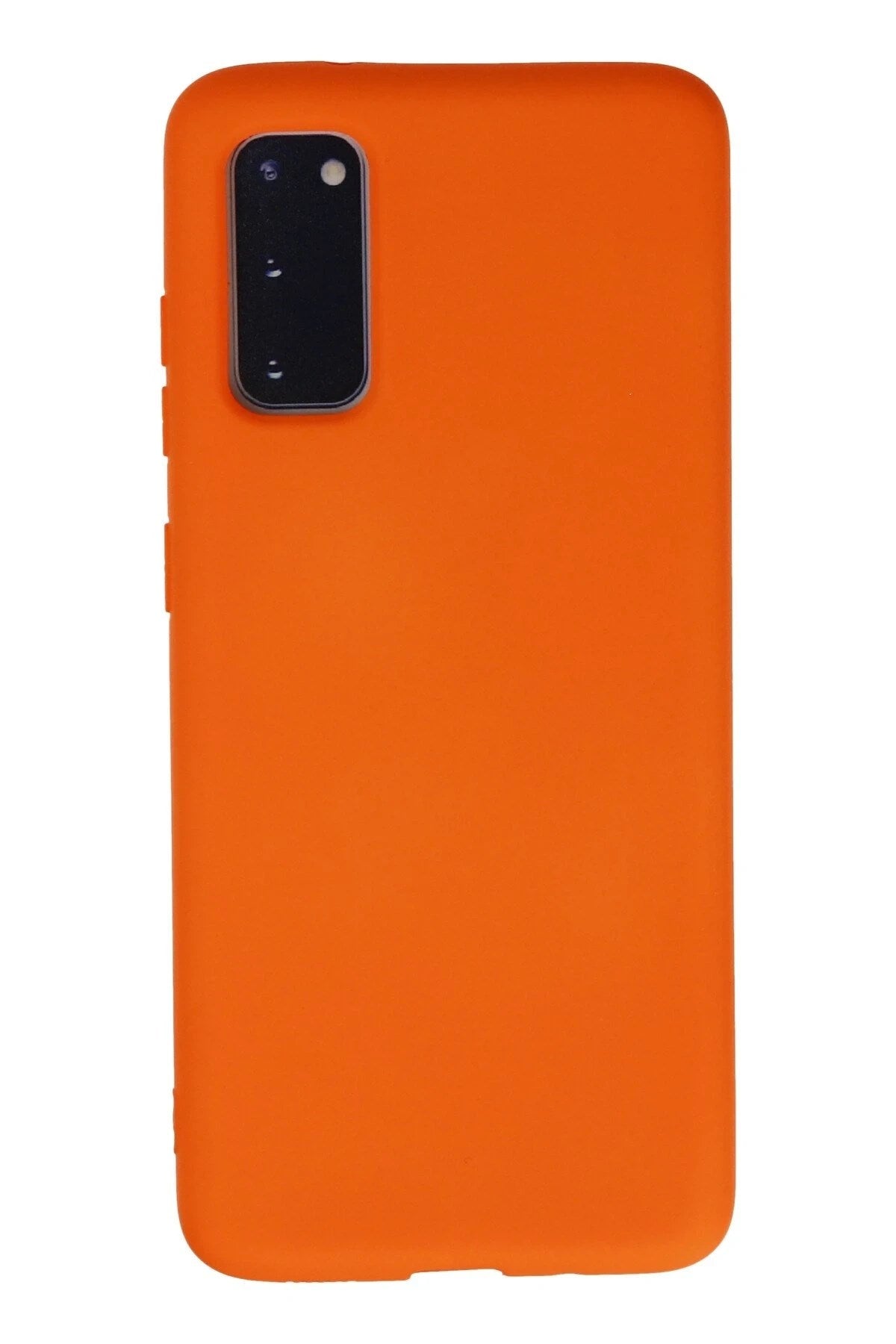 Mey İthalat® Samsung Galaxy S20 Kılıf Nano içi Kadife Silikon - Turuncu