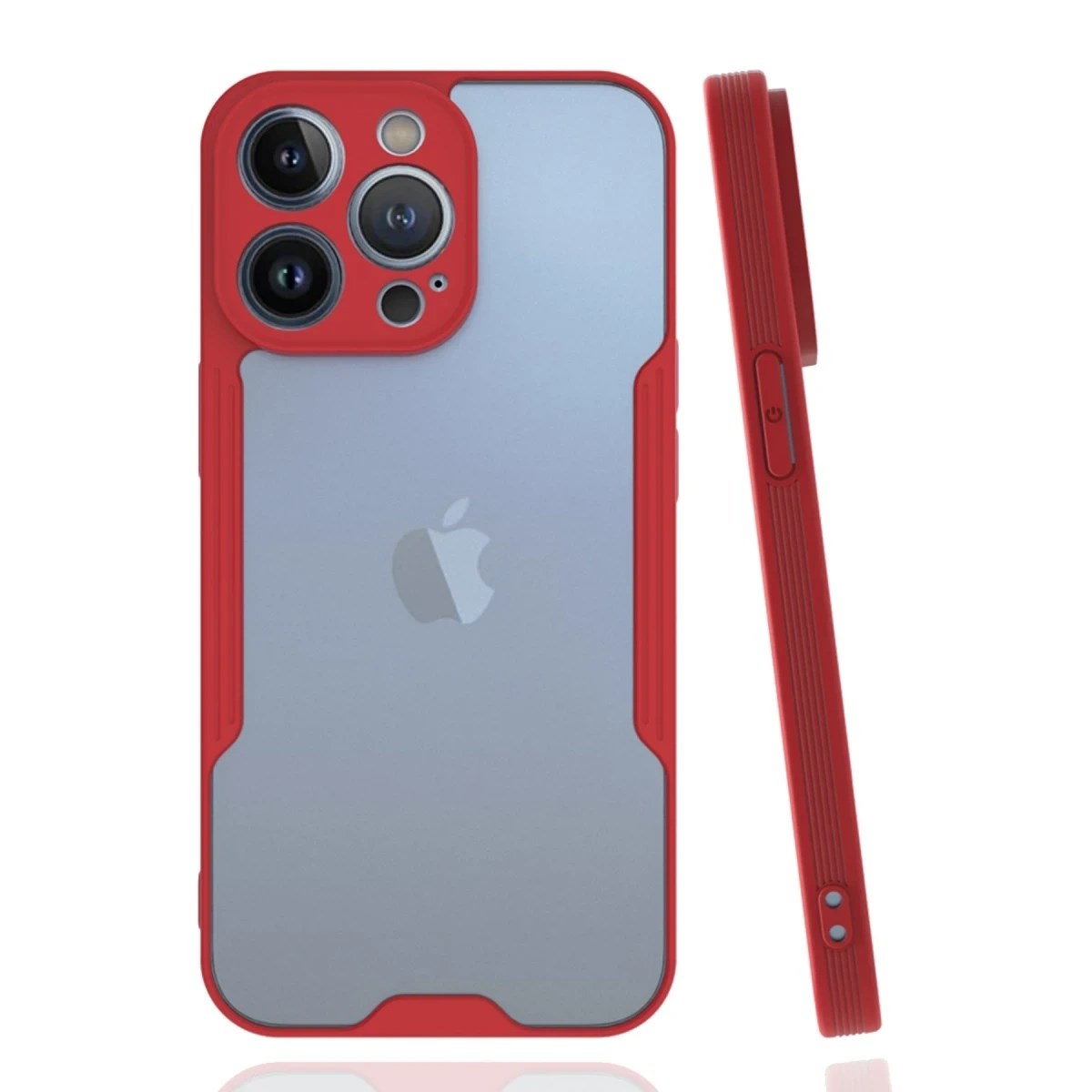 Mey İthalat® iPhone 14 Pro Kılıf Platin Silikon - Kırmızı