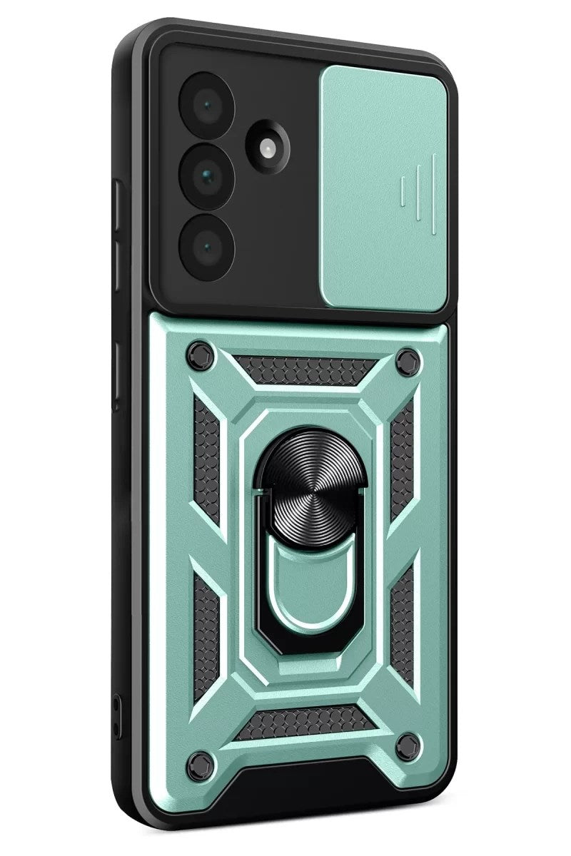 Mey İthalat® Samsung Galaxy A37 5G Pars Lens Yüzüklü Silikon - Yeşil
