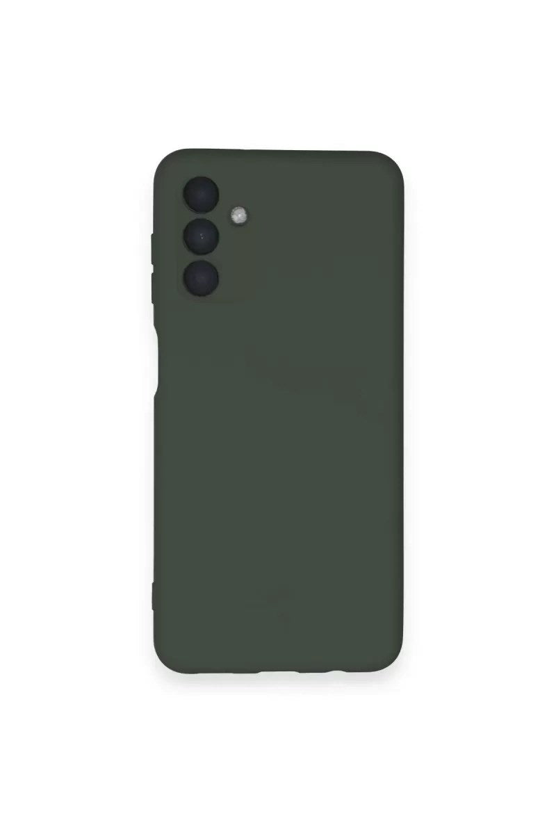 Mey İthalat® Samsung Galaxy A14 4G Kılıf Nano içi Kadife Silikon - Koyu Yeşil