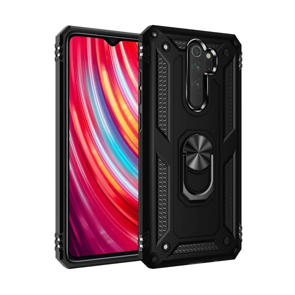 Mey İthalat® Redmi Note 8 Pro Kılıf Sofya Yüzüklü Silikon Kapak - Siyah