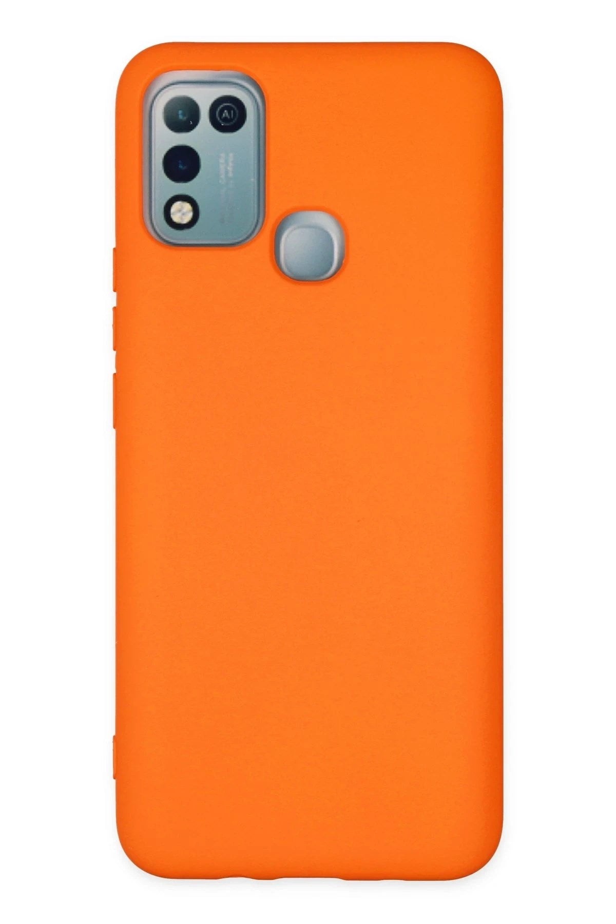 Mey İthalat® İnfinix Hot 10 Play Kılıf Nano içi Kadife Silikon - Turuncu