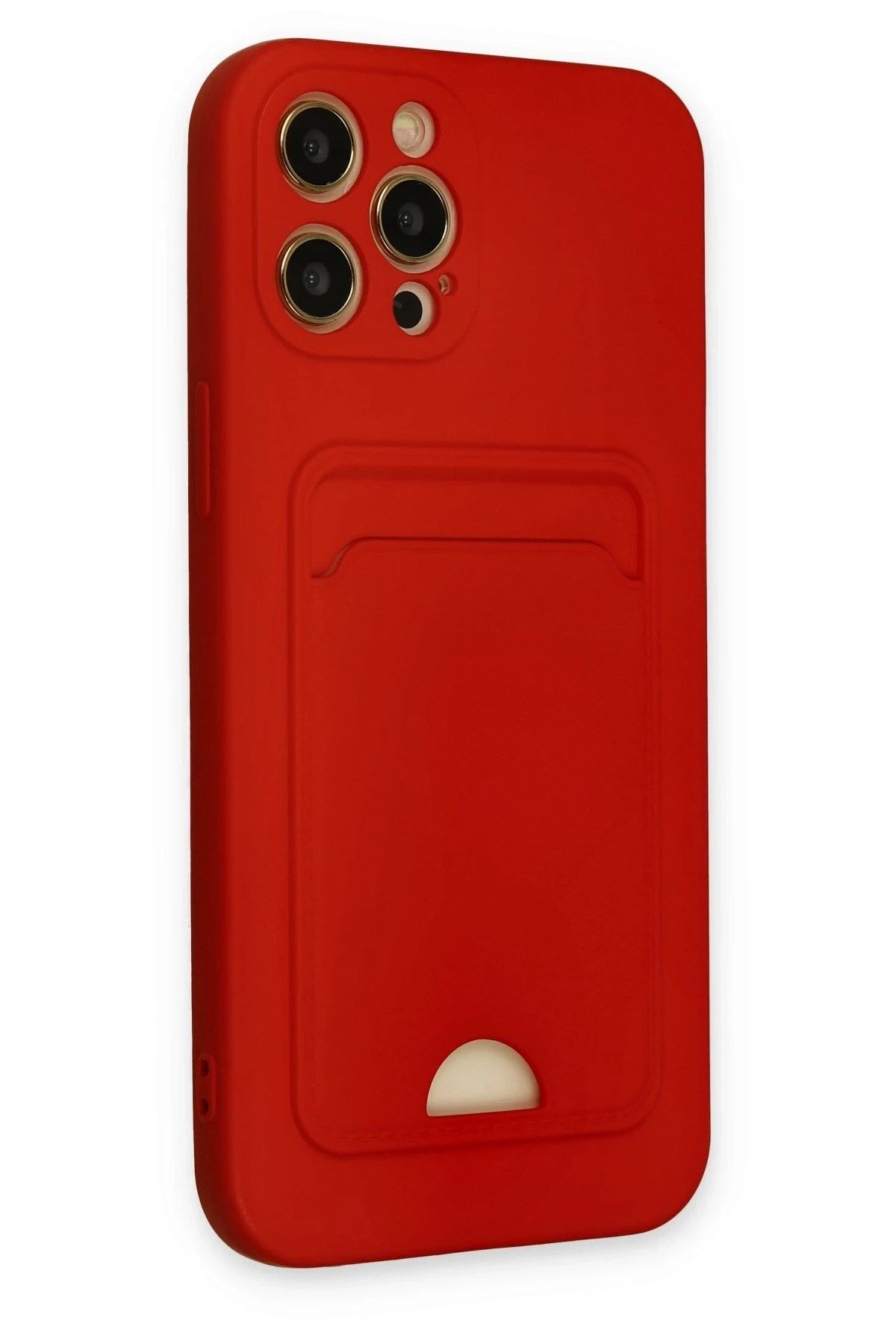 Mey İthalat® iPhone 12 Pro Max Kılıf Kelvin Kartvizitli Silikon - Kırmızı