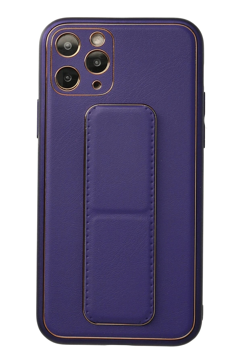 Mey İthalat® iPhone 11 Pro Kılıf Coco Deri Standlı Kapak - Mor