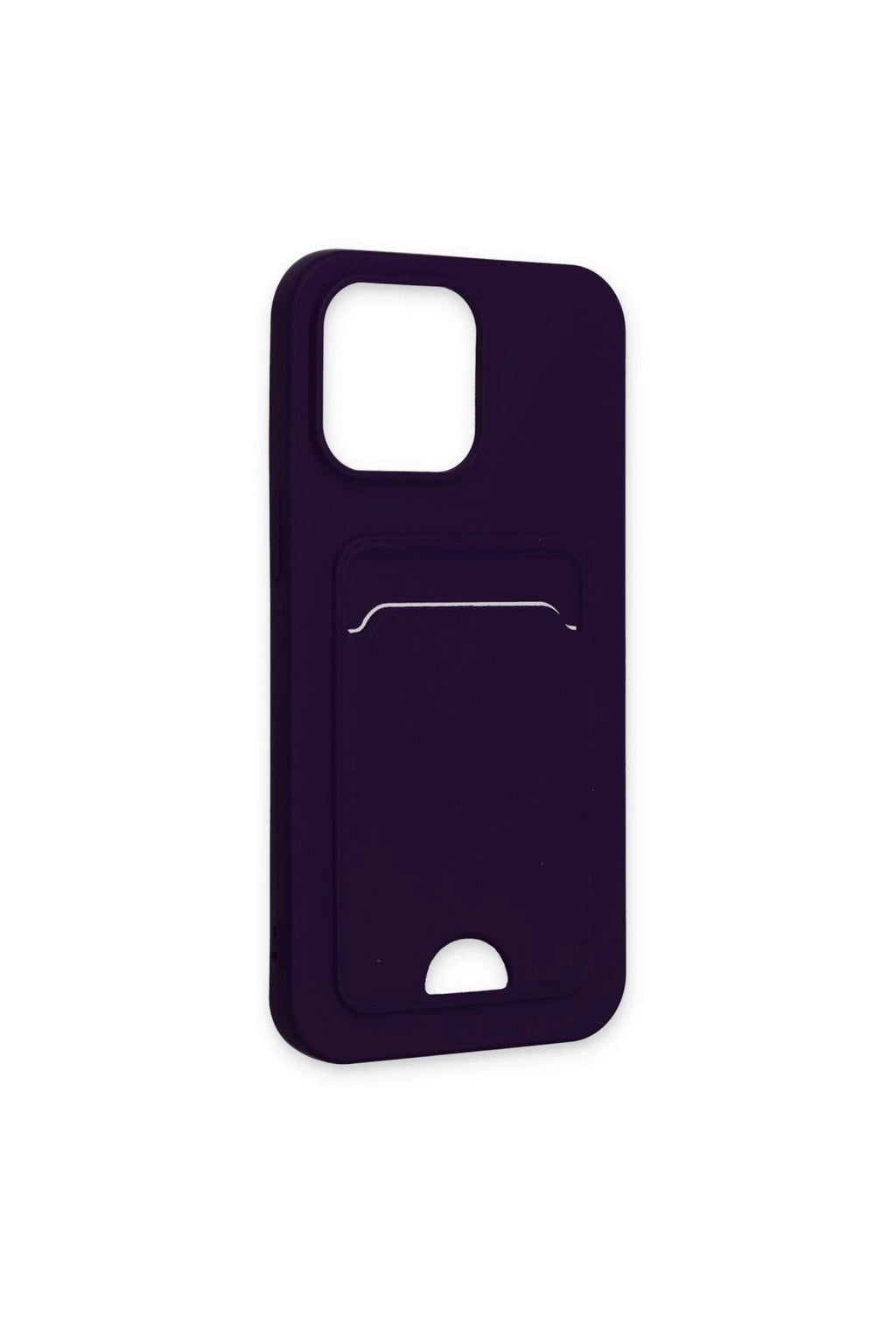 Mey İthalat® iPhone 14 Pro Kılıf Kelvin Kartvizitli Silikon - Derin Mor