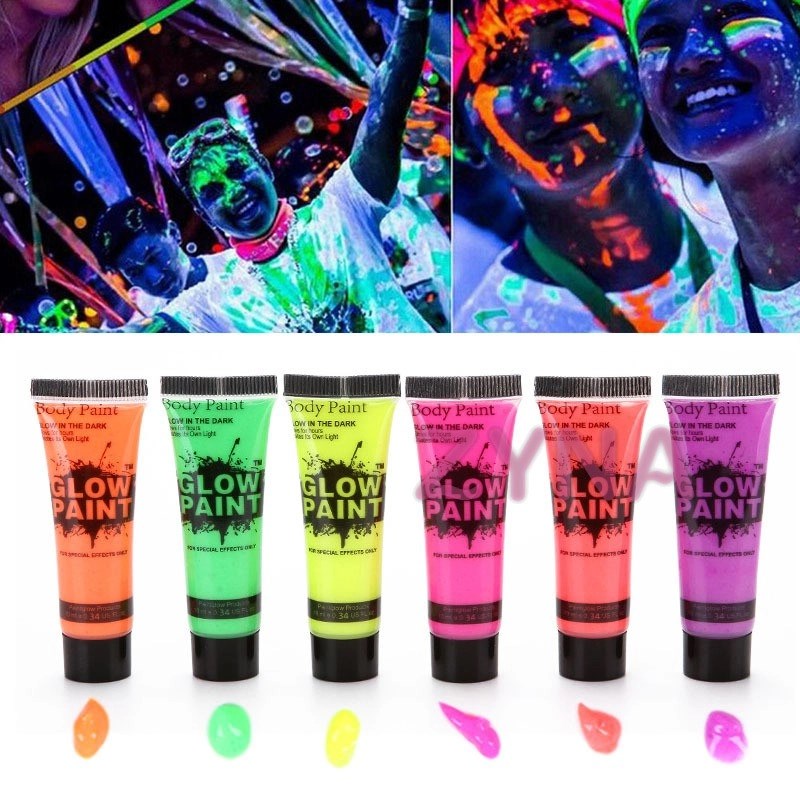 Mey İthalat® Neonlu Glow Parti Yüz Boyası 6 Renk 6 Adet