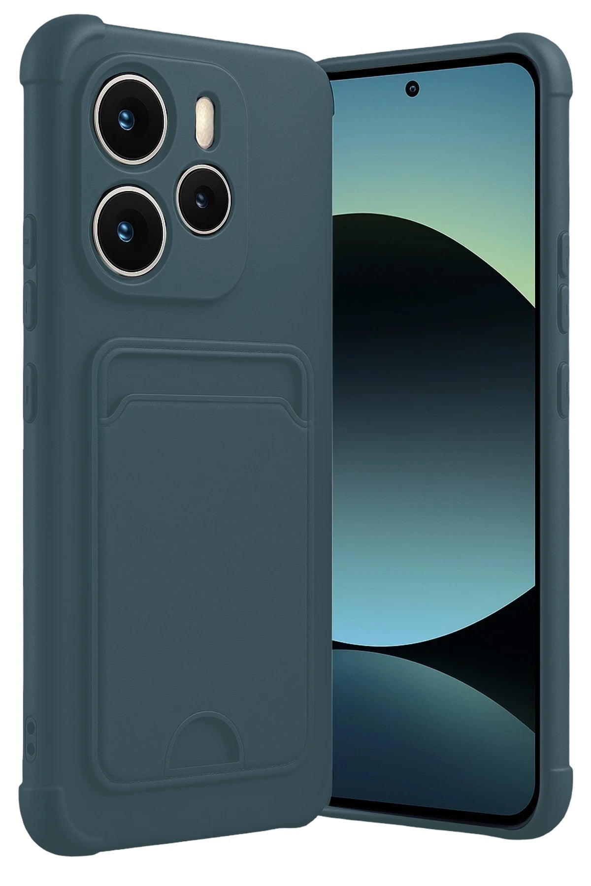 Mey İthalat® Redmi Note 14 4G Kelvin Kartvizitli Silikon - Koyu Yeşil