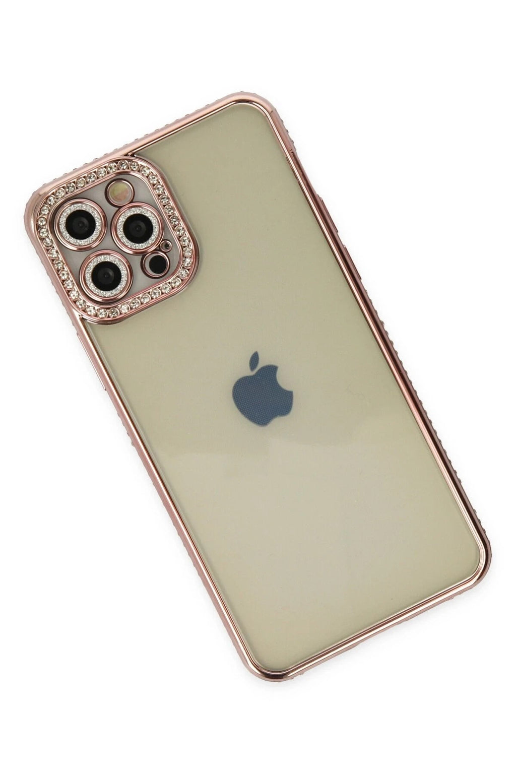 Mey İthalat® iPhone 12 Pro Kılıf Joke Taşlı Silikon - Pembe