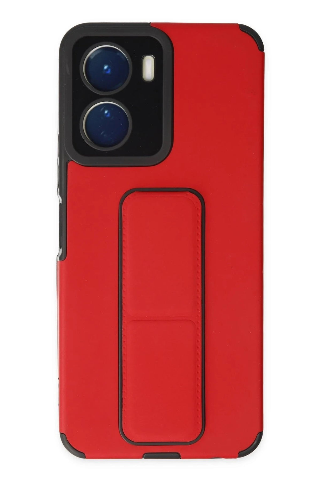 Mey İthalat® Vivo Y16 Kılıf Mega Standlı Silikon - Kırmızı