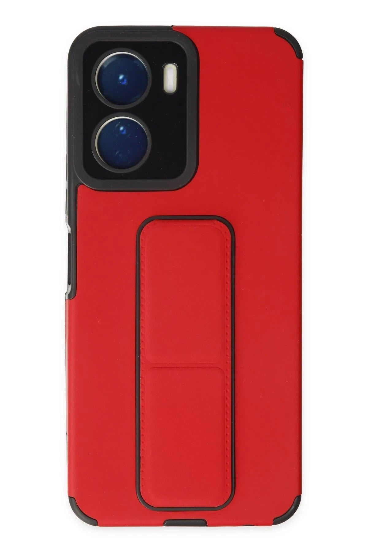 Mey İthalat® Vivo Y16 Kılıf Mega Standlı Silikon - Kırmızı