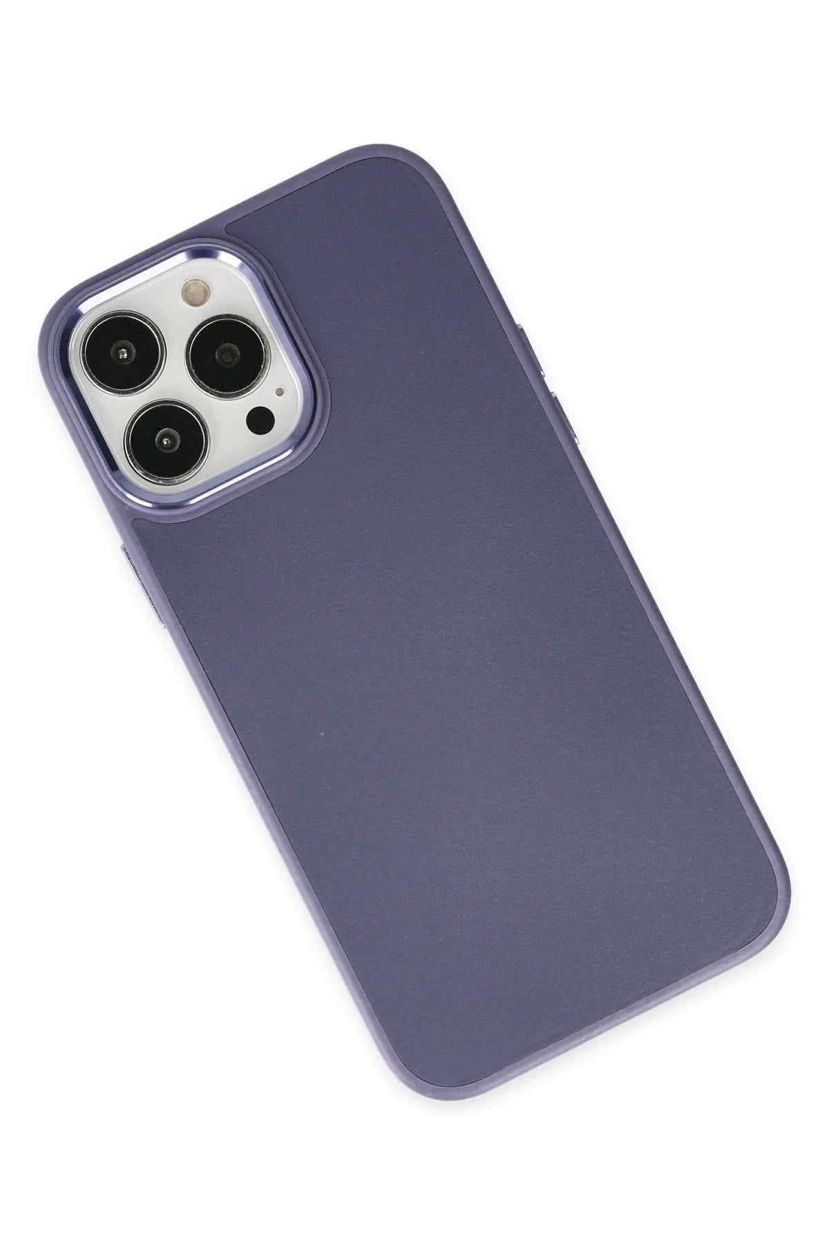 Mey İthalat® iPhone 13 Pro Kılıf Asya Deri Silikon - Mor