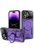 Mey İthalat® iPhone 16 Pro Max Kılıf Joy Lens Standlı Kapak - Mor
