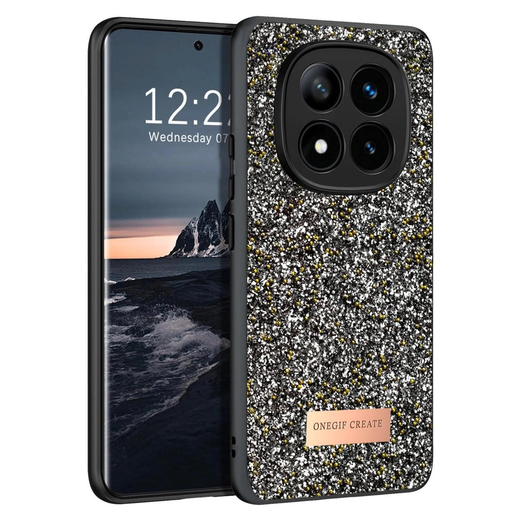 Mey İthalat® Redmi Note 14 Pro 4G Bright Simli Kapak - Gümüş