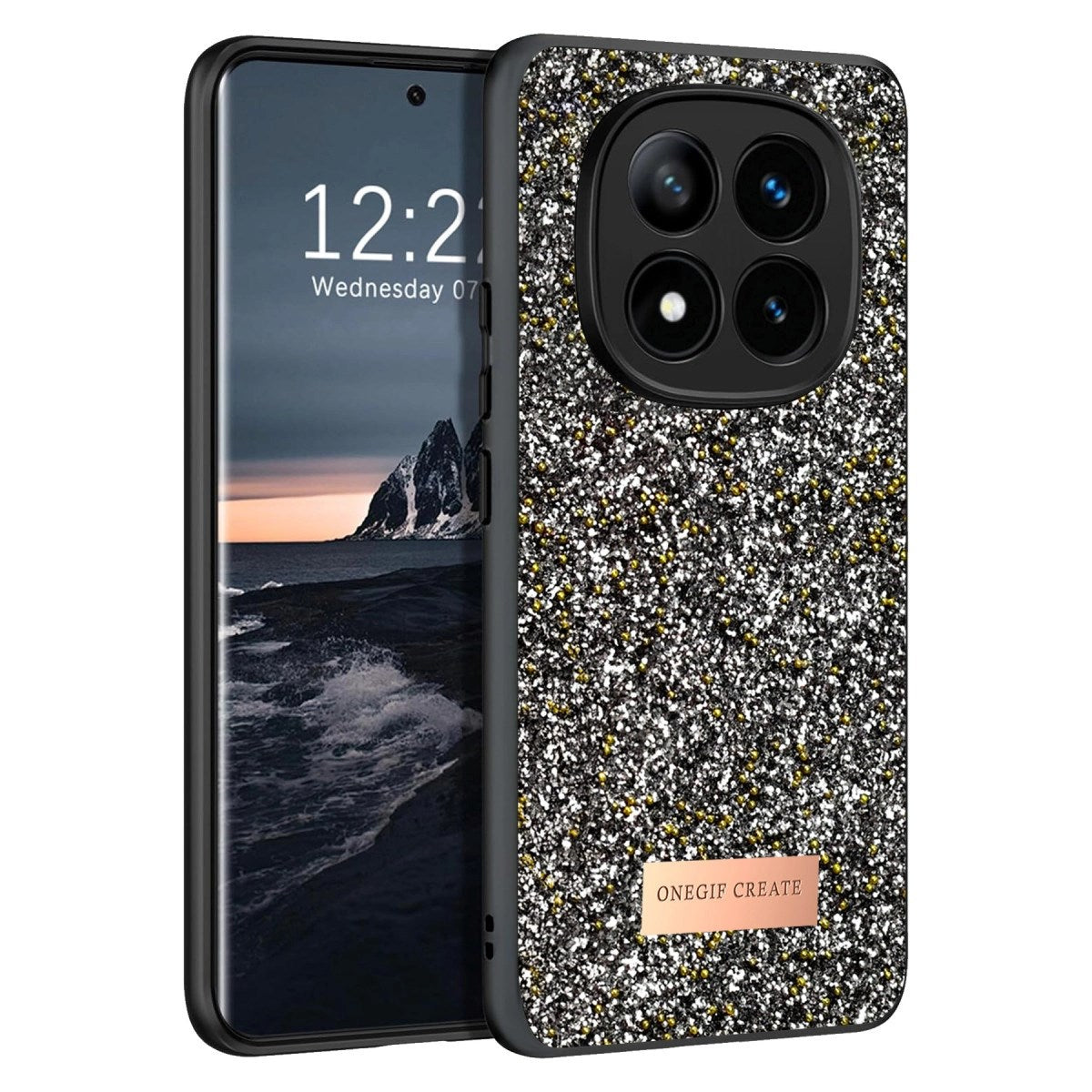 Mey İthalat® Redmi Note 14 Pro 4G Bright Simli Kapak - Gümüş
