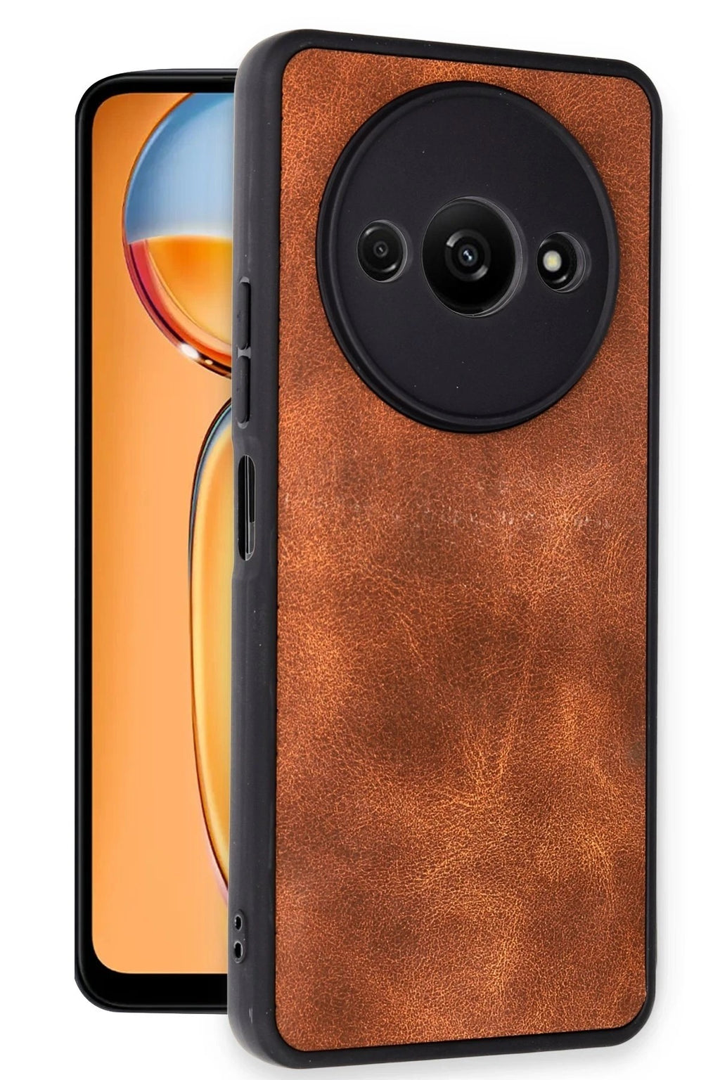 Mey İthalat® Redmi A3 4G Kılıf Aras Deri Kapak - Taba