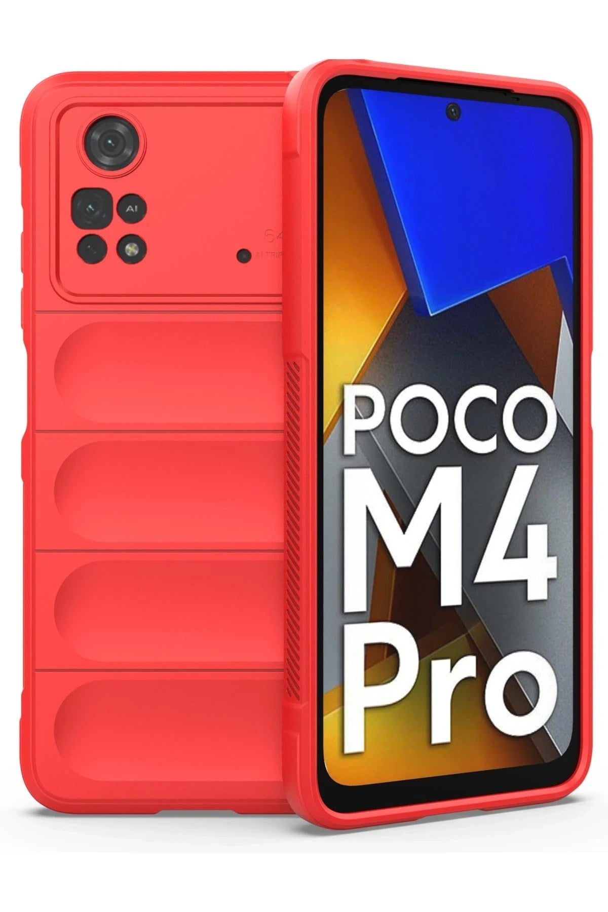 Mey İthalat® Poco M4 Pro 4G Kılıf Optimum Silikon - Kırmızı