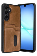 Mey İthalat® Samsung Galaxy A17 5G Sara Kartvizitli Deri Kılıf - Taba