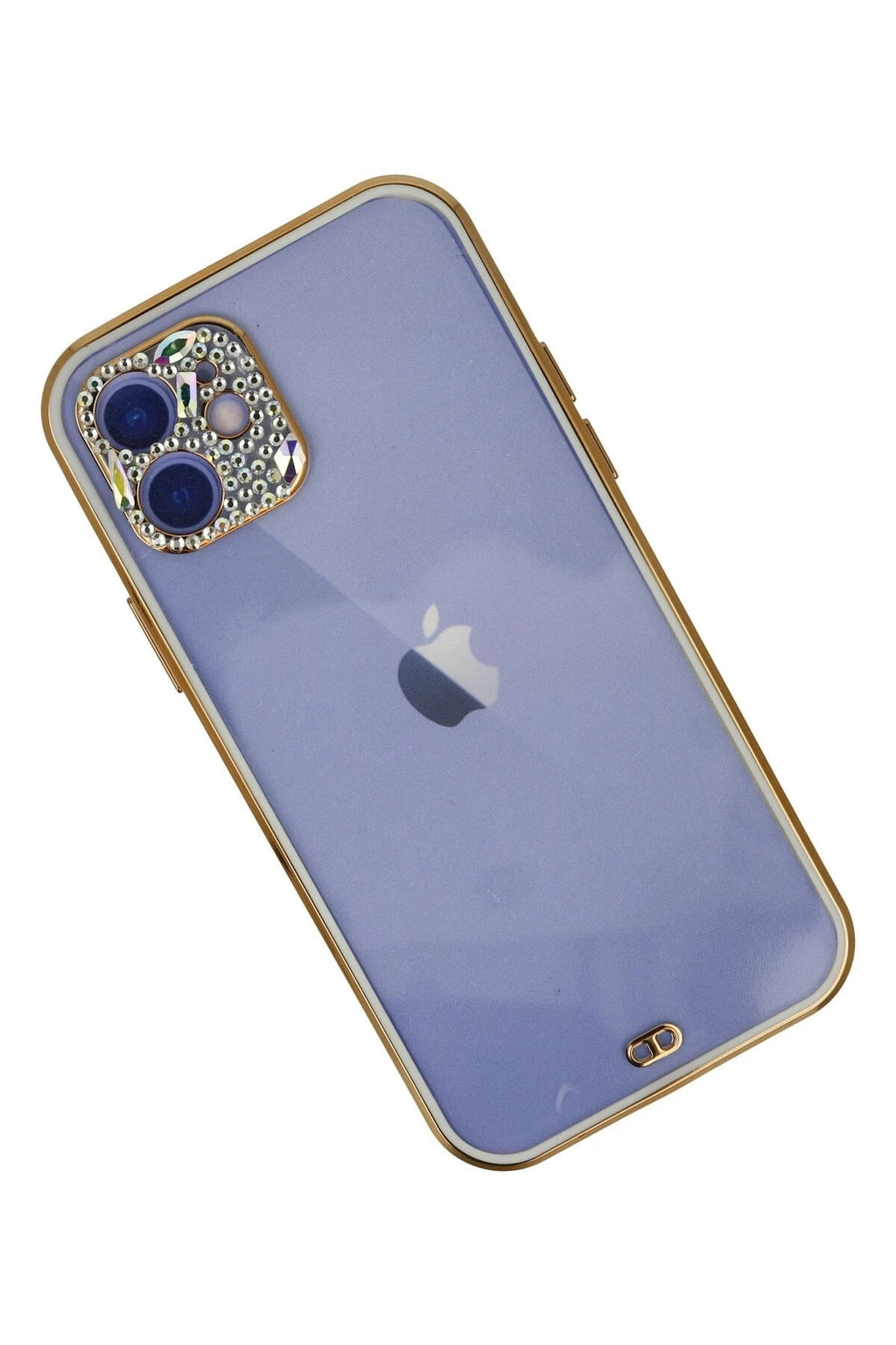 Mey İthalat® iPhone 12 Kılıf Liva Taşlı Silikon - Beyaz