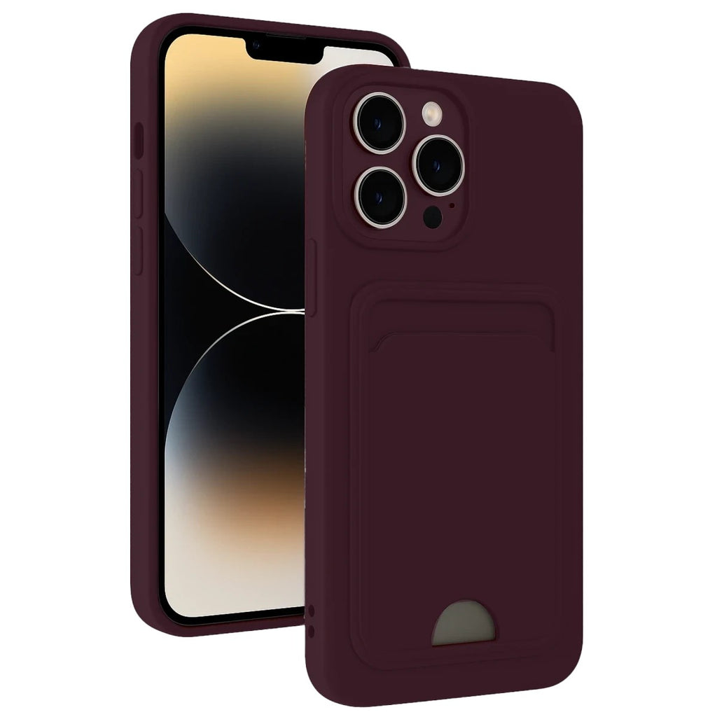 Mey İthalat® iPhone 13 Pro Kılıf Kelvin Kartvizitli Silikon - Derin Mor