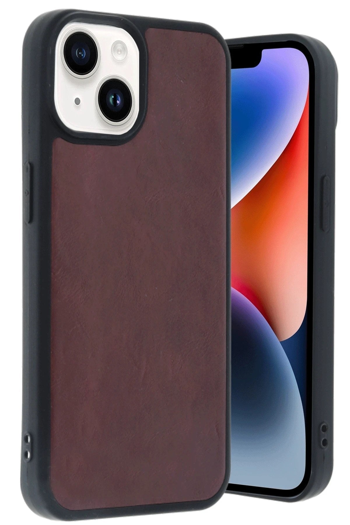 Mey İthalat® iPhone 14 Kılıf Aras Deri Kapak - Bordo