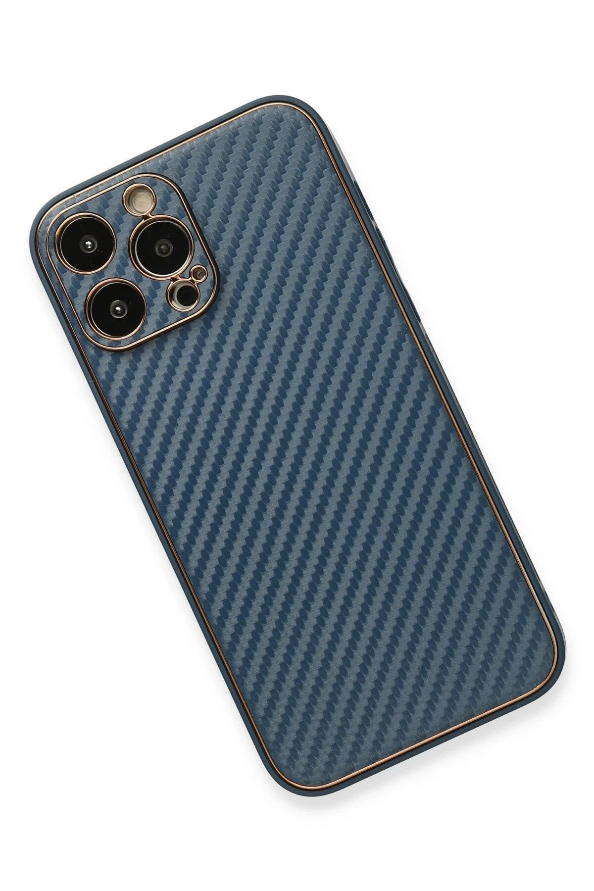 Mey İthalat® iPhone 13 Pro Kılıf Coco Karbon Silikon - Mavi