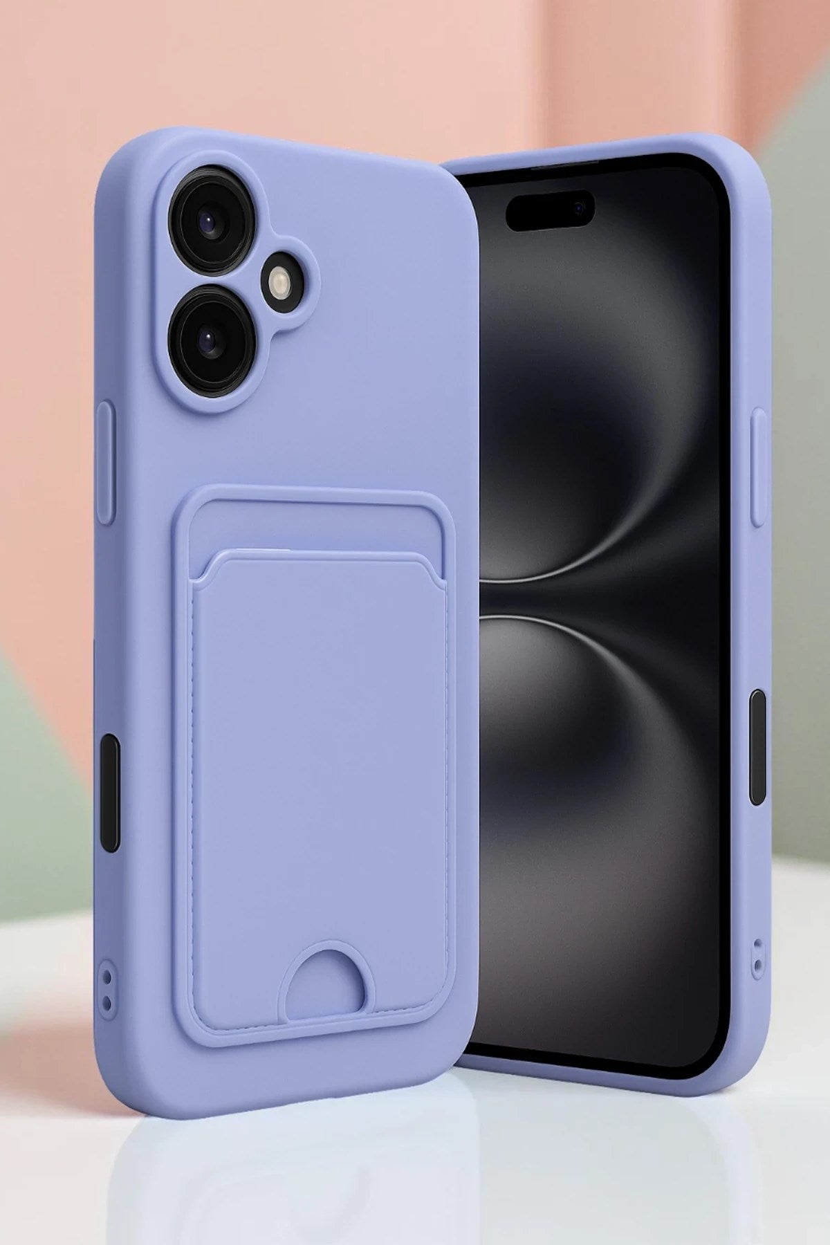 Mey İthalat® iPhone 16 Kılıf Kelvin Kartvizitli Silikon - Açık Yeşil