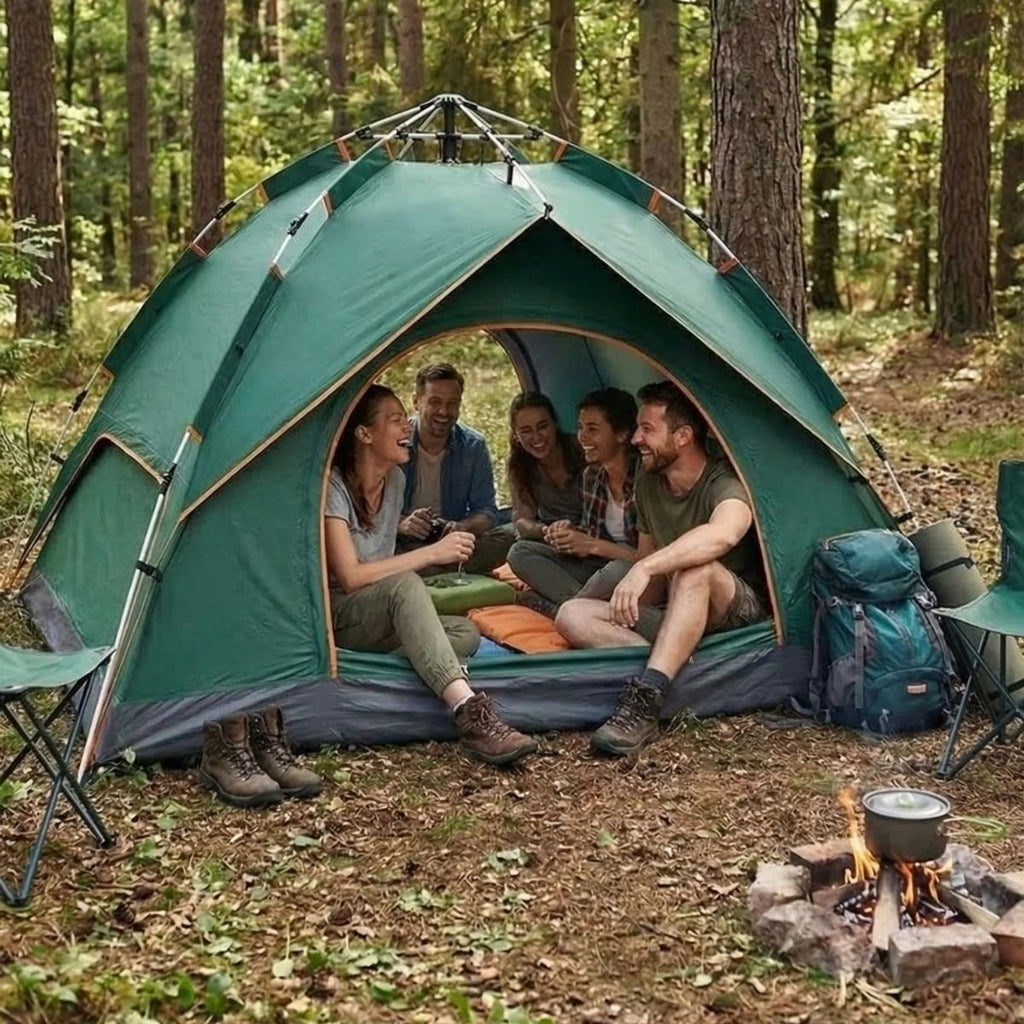 6 Kişilik Otomatik Kamp Çadırı – Çift Katmanlı, Suya Dayanıklı, Hızlı Kurulum Outdoor Aile ve Doğa Çadırı 200x250x150 cm