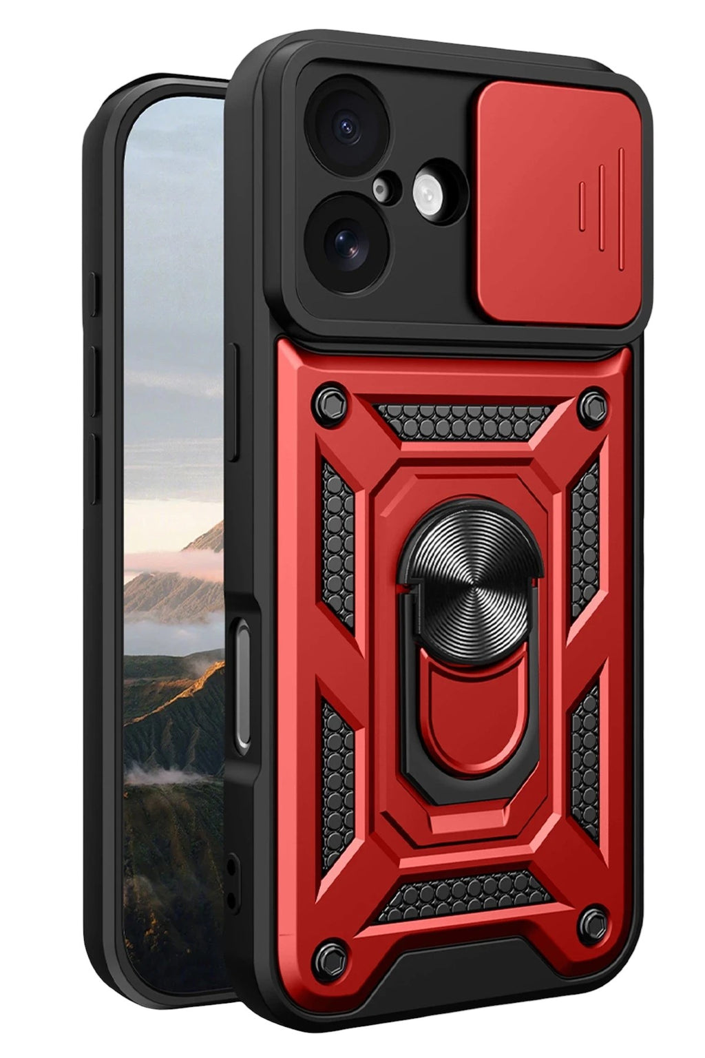 Mey İthalat® iPhone 17 Pars Lens Yüzüklü Silikon - Kırmızı