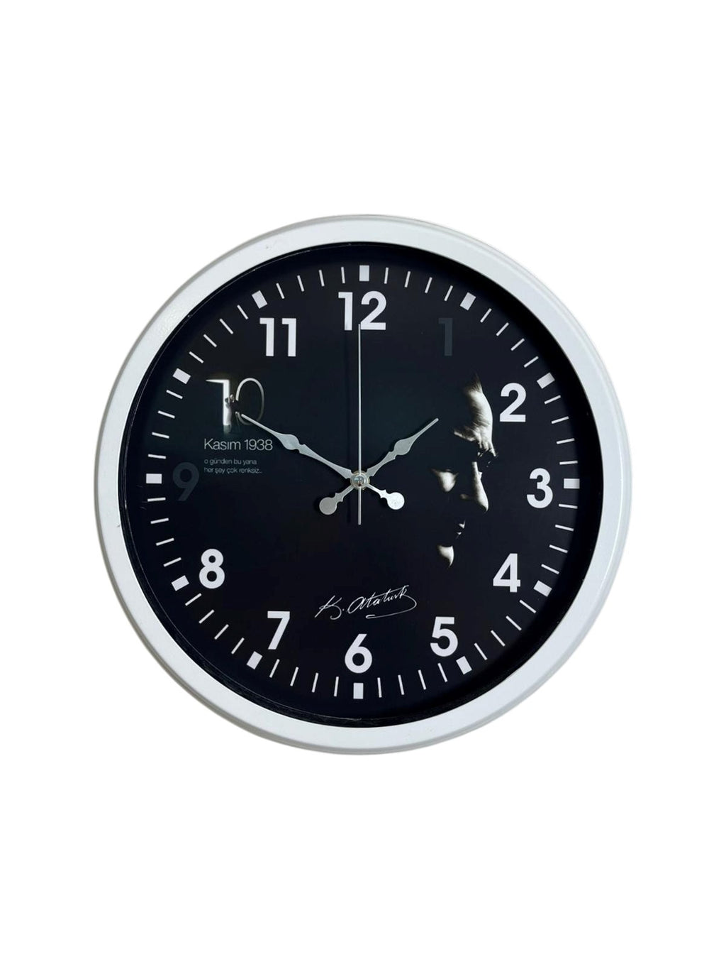 Cumhuriyet Işığı Beyaz Seri 36 Cm Metal Duvar Saati