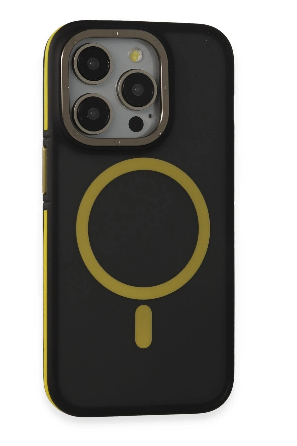 Mey İthalat® iPhone 14 Pro Max Kılıf Rocky Magsafe Kapak - Siyah-Sarı