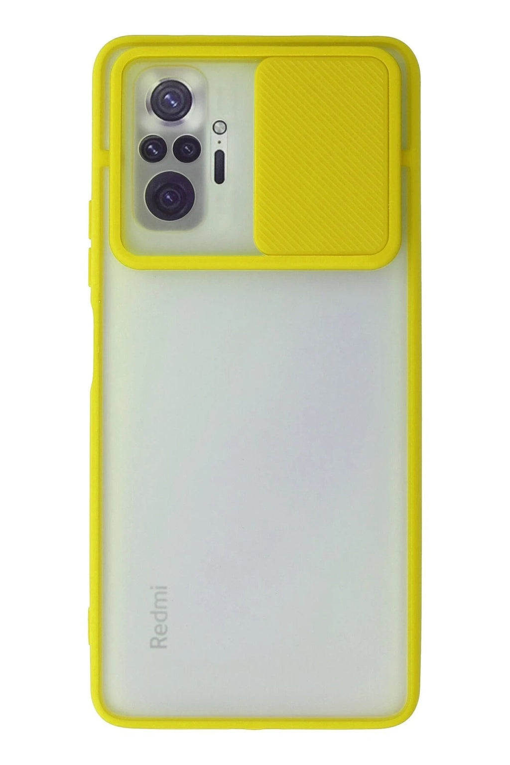 Mey İthalat® Redmi Note 10 Pro Kılıf Palm Buzlu Kamera Sürgülü Silikon - Sarı