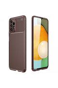 Mey İthalat® Samsung Galaxy A13 4G Kılıf Auto Focus Karbon Kapak - Kahverengi