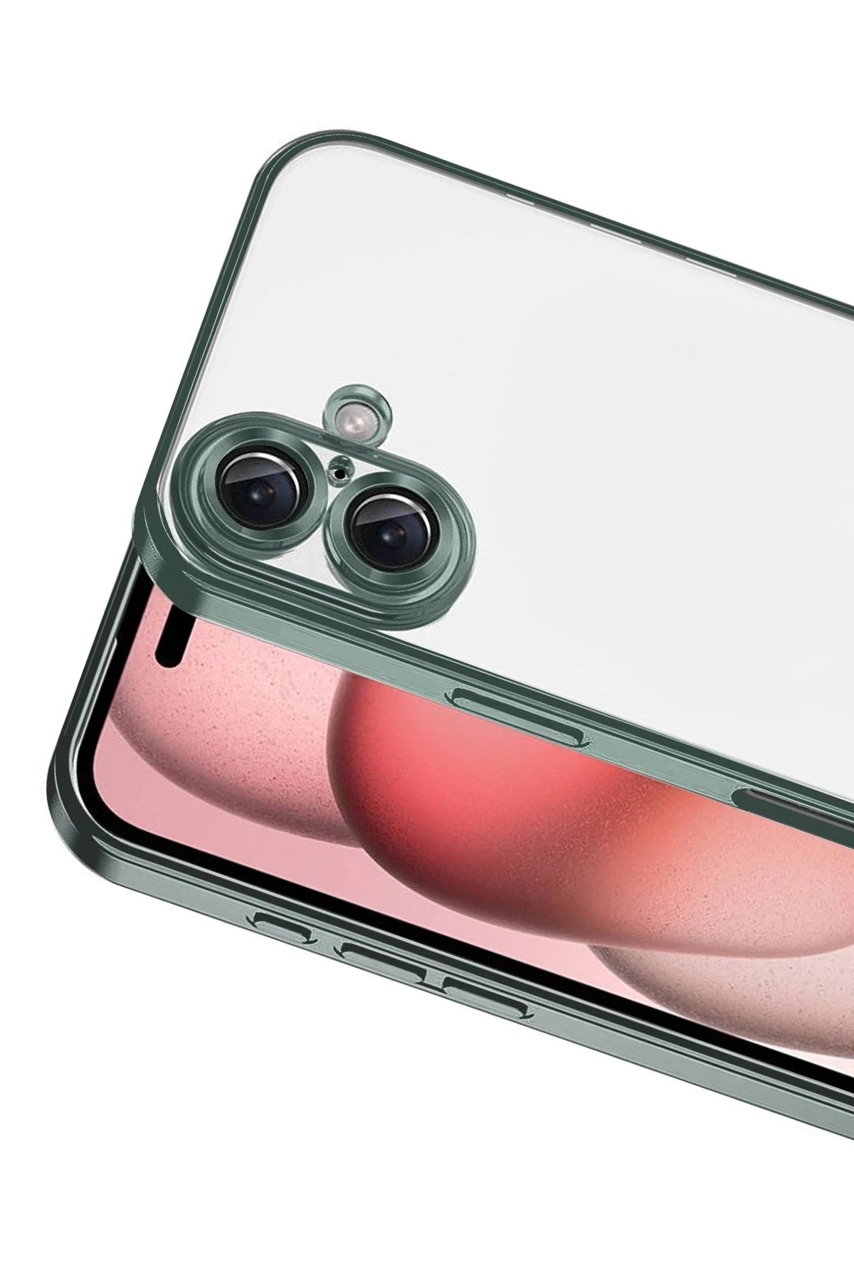 Mey İthalat® iPhone 17 Lensli Silikon - Yeşil
