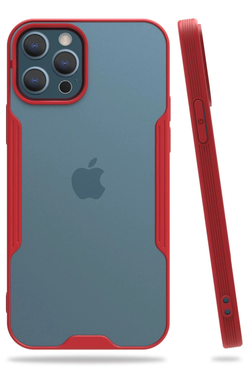 Mey İthalat® iPhone 12 Pro Max Kılıf Platin Silikon - Kırmızı