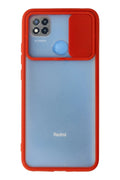 Mey İthalat® Redmi 9C Kılıf Palm Buzlu Kamera Sürgülü Silikon - Kırmızı