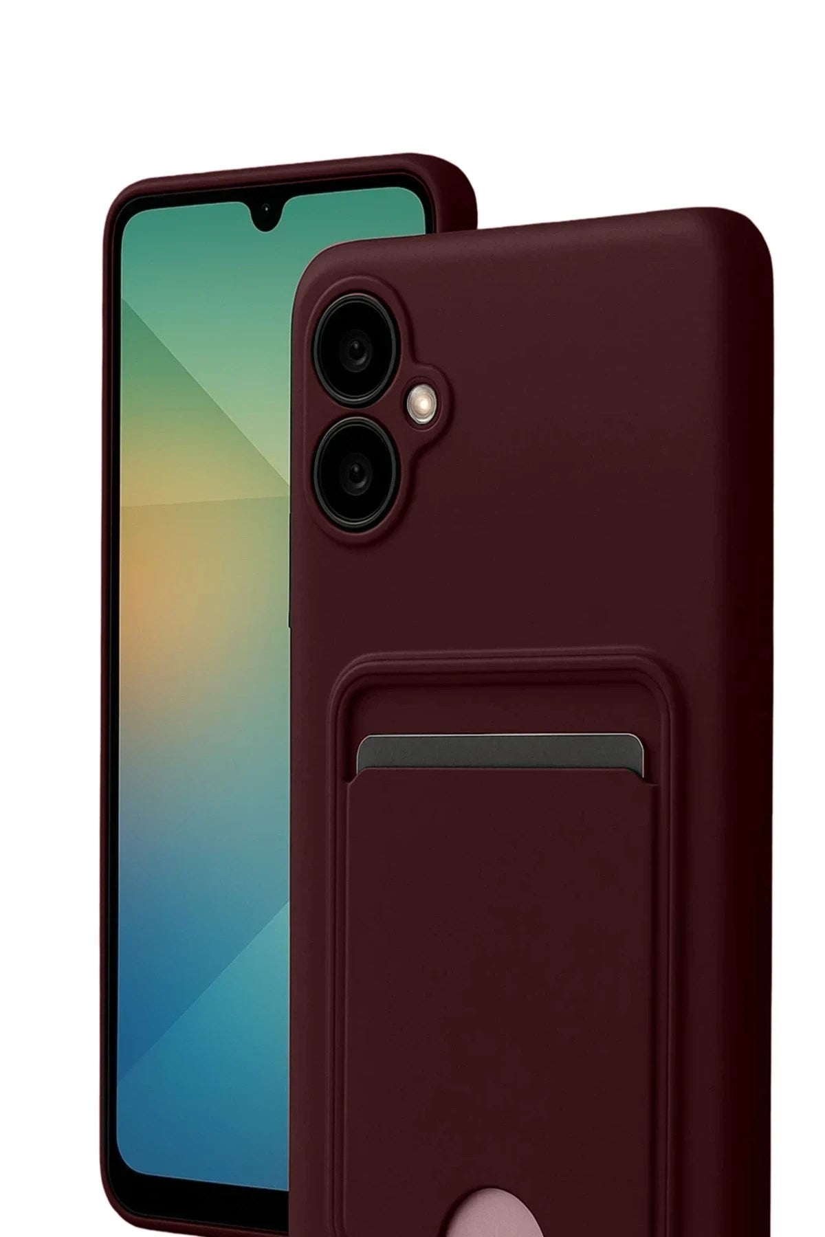 Mey İthalat® Samsung Galaxy A07 4G Kelvin Kartvizitli Silikon - Bordo