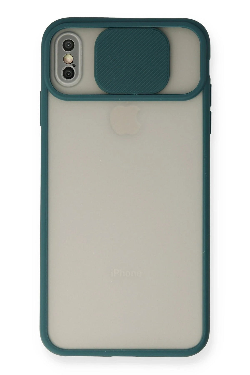 Mey İthalat® iPhone XS Max Kılıf Palm Buzlu Kamera Sürgülü Silikon - Yeşil