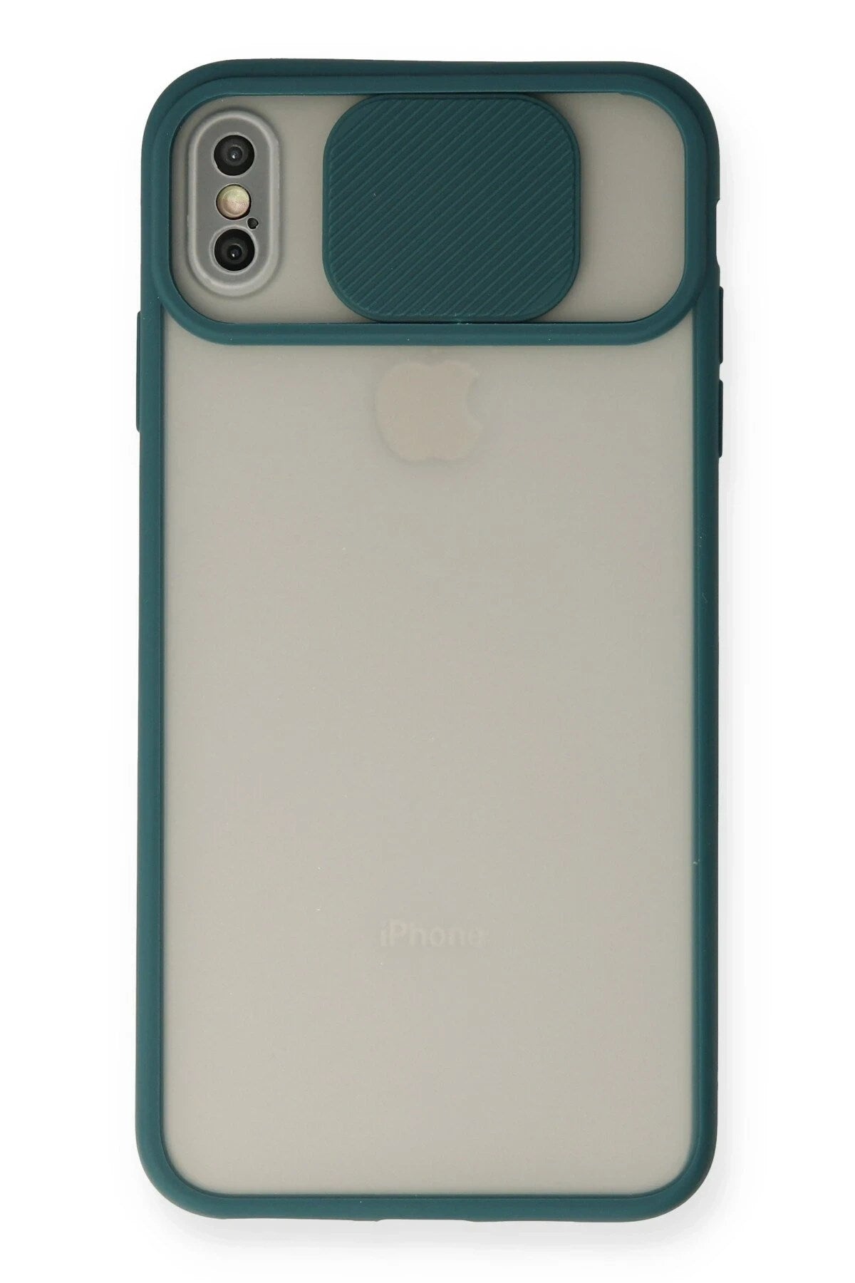 Mey İthalat® iPhone XS Max Kılıf Palm Buzlu Kamera Sürgülü Silikon - Yeşil