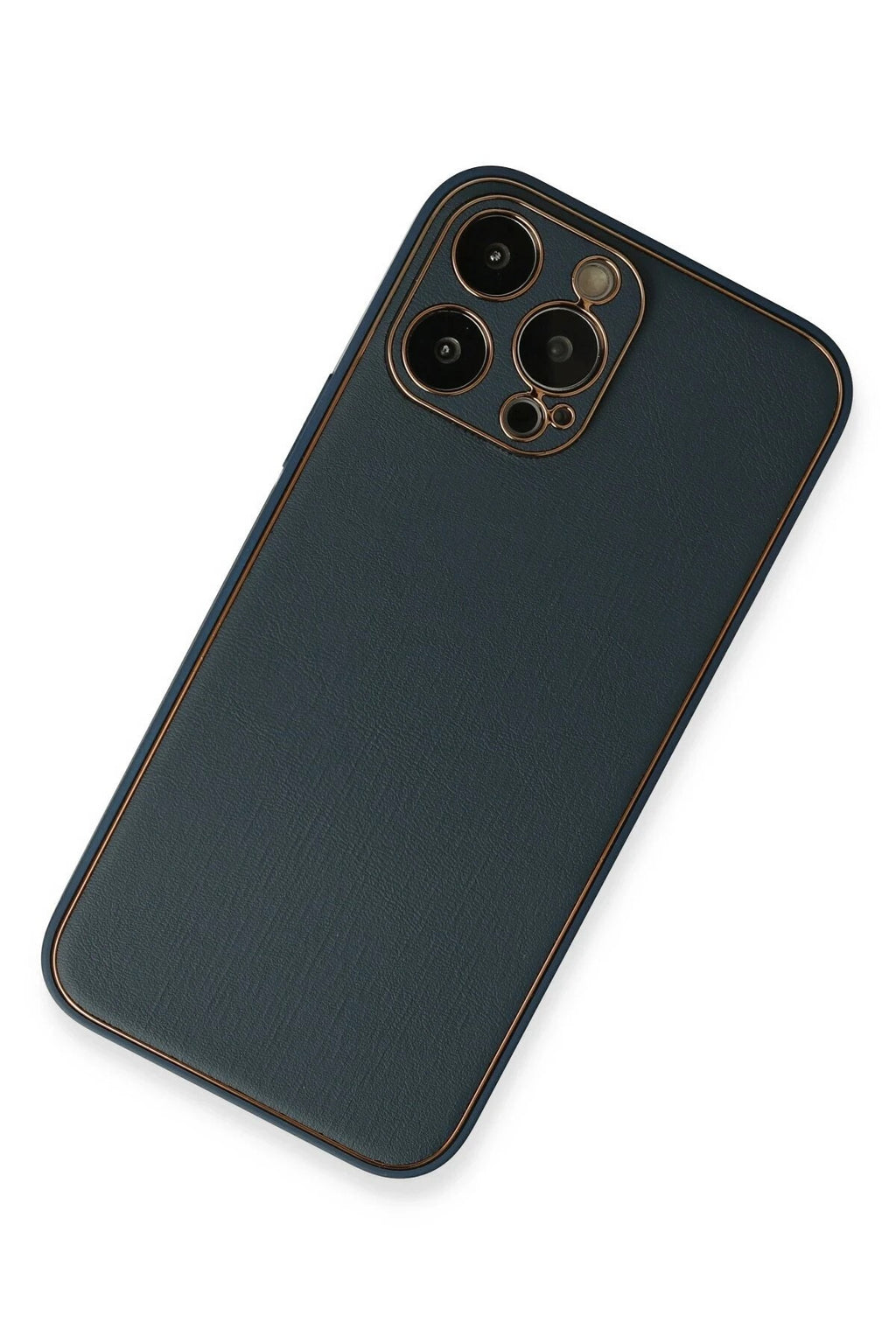 Mey İthalat® iPhone 13 Pro Kılıf Coco Deri Silikon Kapak - Mavi