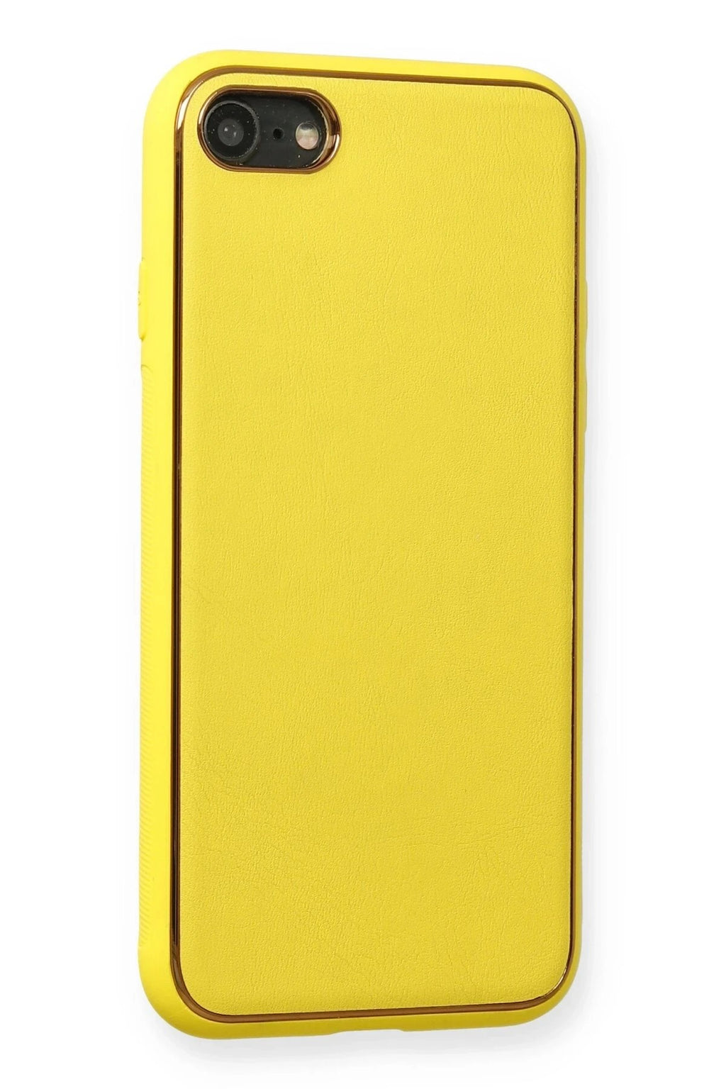 Mey İthalat® iPhone 7 Kılıf Coco Deri Silikon Kapak - Sarı
