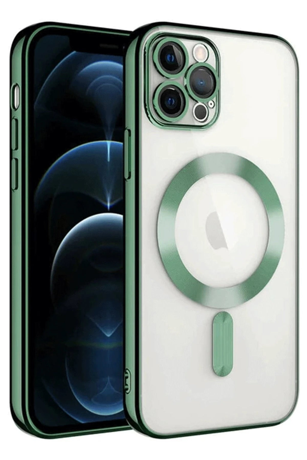 Mey İthalat® iPhone 14 Pro Max Kılıf Kross Magneticsafe Kapak - Koyu Yeşil