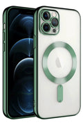 Mey İthalat® iPhone 14 Pro Max Kılıf Kross Magneticsafe Kapak - Koyu Yeşil