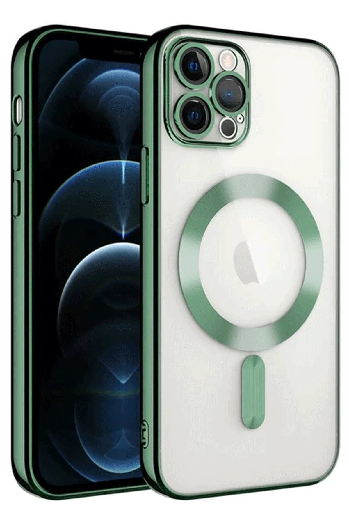 Mey İthalat® iPhone 14 Pro Max Kılıf Kross Magneticsafe Kapak - Koyu Yeşil