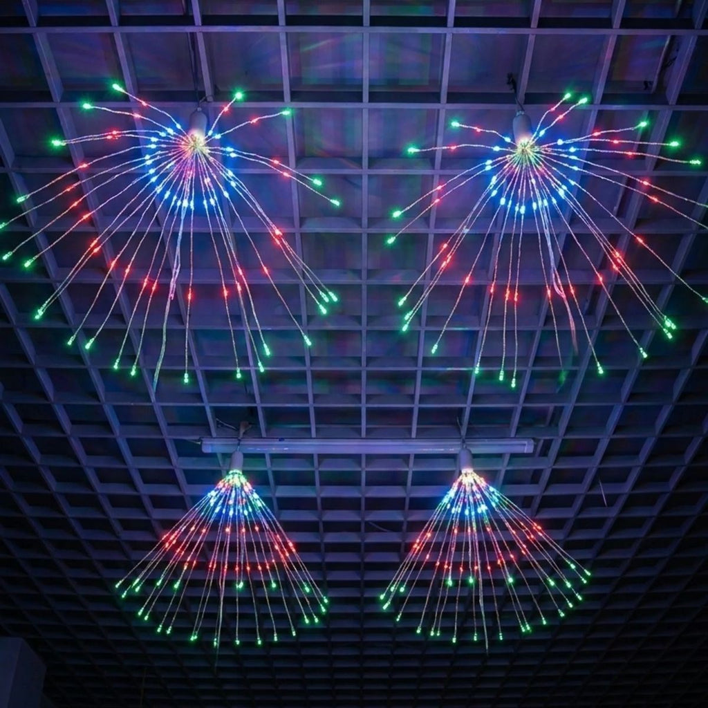 4’lü Açılır LED Işık Seti – 8 Farklı Işık Modlu, Kumandalı, USB Kablolu Renkli Dekoratif Fiber LED Lamba