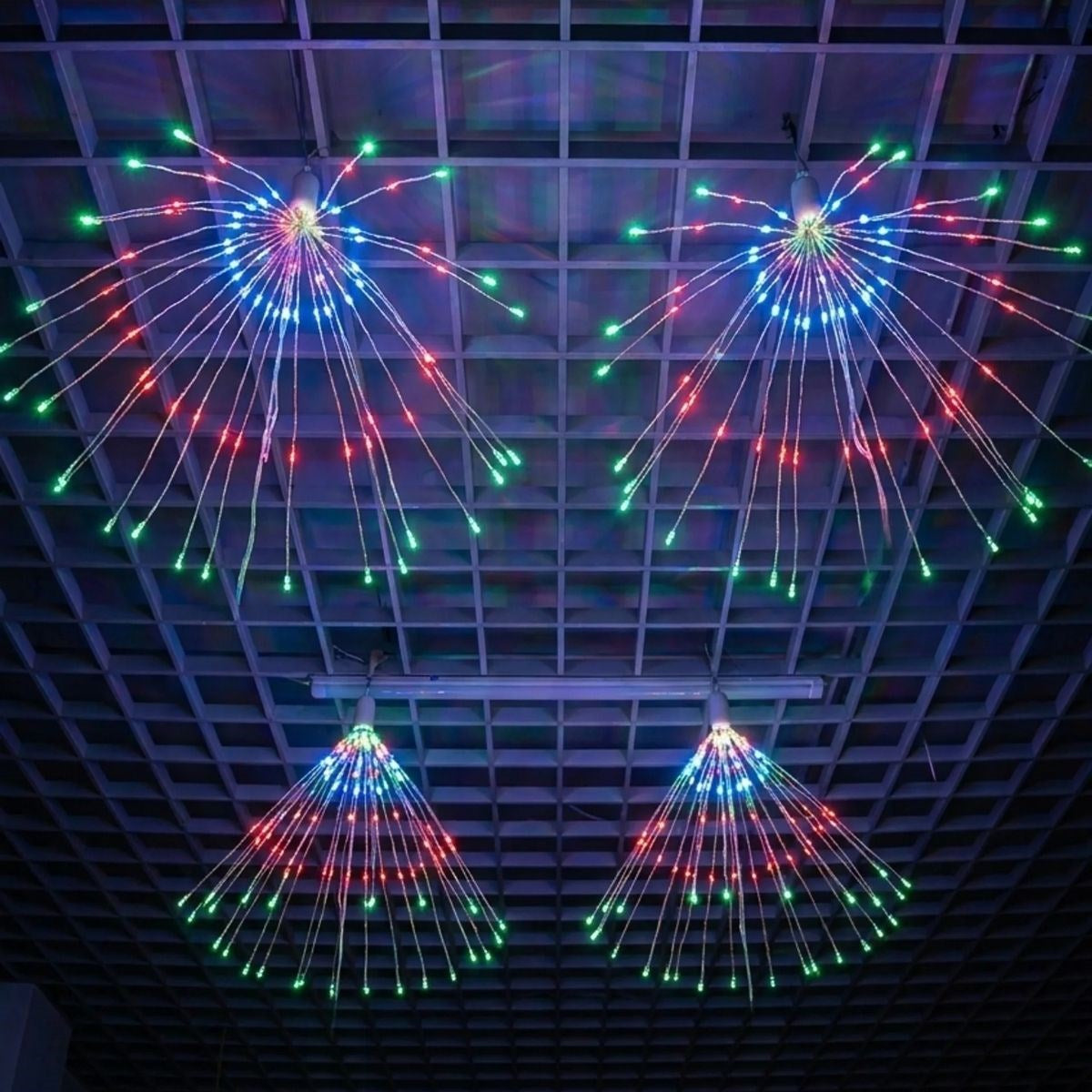 4’lü Açılır LED Işık Seti – 8 Farklı Işık Modlu, Kumandalı, USB Kablolu Renkli Dekoratif Fiber LED Lamba